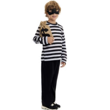 Disfraz De Ladron Infantil - Disfraces Policias y Presos - Disfraces de Policias y Presos Infantiles