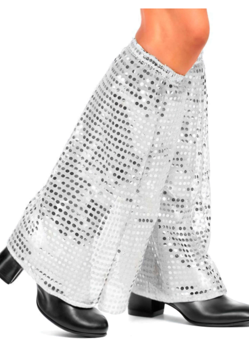 Calentadores Lentejuelas Plata - Complementos para Disfraces - Zapatos y Cubrezapatos
