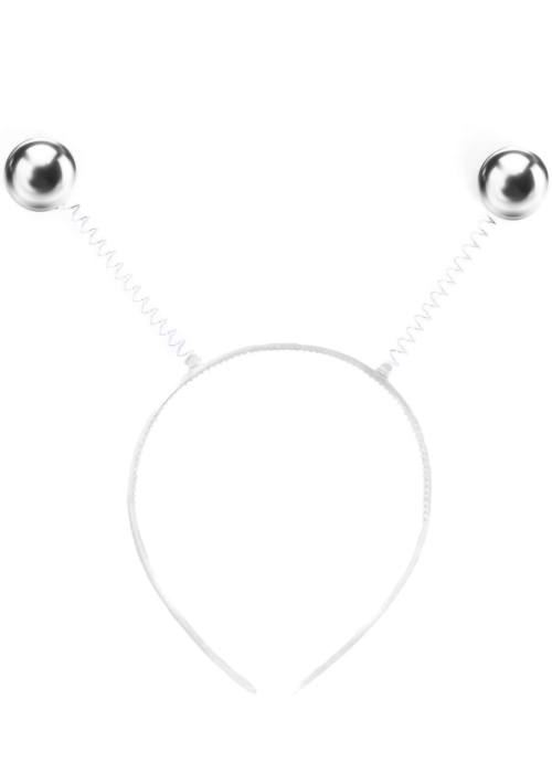 Diadema Antenas Bolas Plata - Complementos de Animales