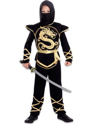 Disfraz De Ninja Oro Infantil - Disfraces Guerreros y Ninjas infantiles