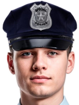 Gorra de Policia Azul - Complementos Disfraces Policias y Presos - Complementos de Policias y Presos