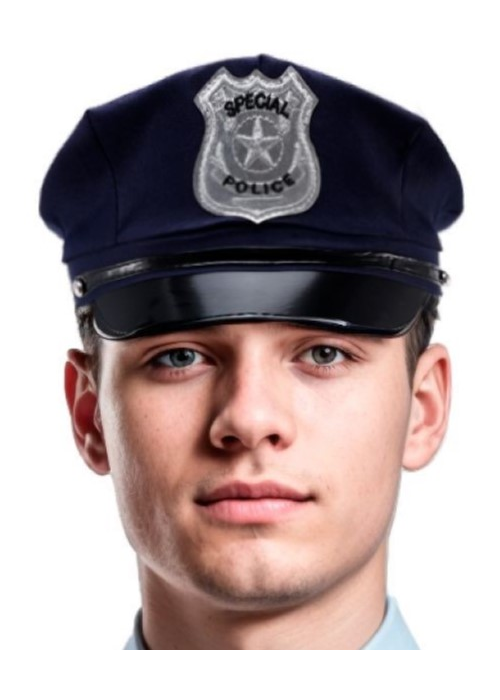 Gorra de Policia Azul - Complementos Disfraces Policias y Presos - Complementos de Policias y Presos