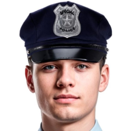 Gorra de Policia Azul - Complementos Disfraces Policias y Presos - Complementos de Policias y Presos