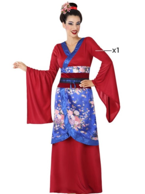 Disfraz De Geisha Granate - Disfraces de Chinos, Orientales, Ninjas y Geishas