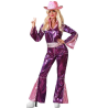 Disfraz De Disco Buzo Fucsia Chica - Disfraces de Disco para Mujer