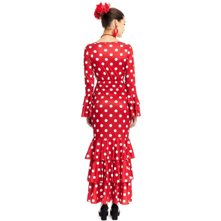 Disfraz De Sevillana Rojo y Blanco Mujer - Disfraces de Sevillana para Mujer
