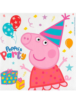 Servilletas Peppa Pig 20 Unid - Fiestas de Cumpleaños de Peppa Pig