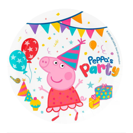 Platos Peppa Pig 23cm 8 Unid - Fiestas de Cumpleaños de Peppa Pig