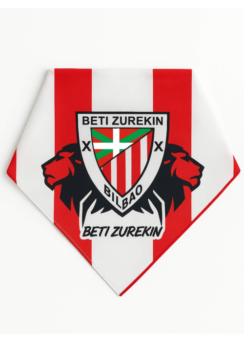 Pañuelo Rojo Y Blanco Beti Zurekin Leones - Marea Zurigorri