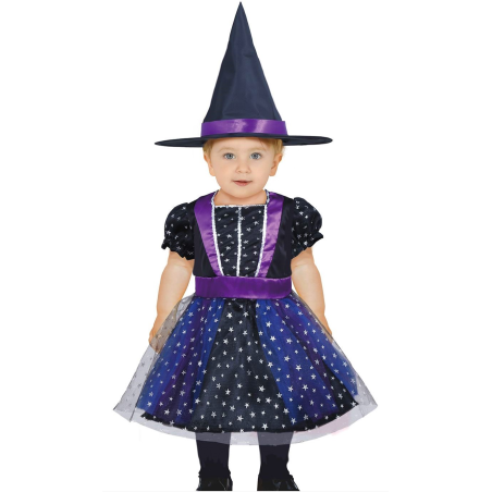 Disfraz De Bruja Morado Estrellas Bebe - Disfraces Halloween Brujas y Hechiceros - Disfraces de Brujas y Hechiceros para Bebes