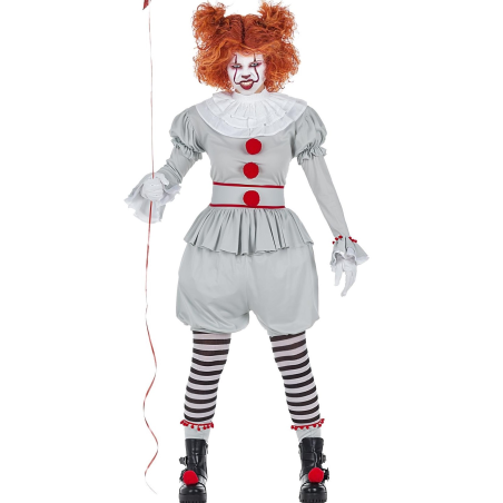 Disfraz De Payasa Asesina IT Mujer - Disfraces de Halloween Pennywise - Disfraces de Payaso Asesino de Cine Adulto