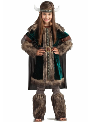 Disfraz De Vikinga Verde Niña - Disfraces De Vikingos - Disfraces de Vikingos para Niñas
