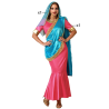 Disfraz De Hindu Rosa y Azul Mujer - Disfraces de Hindu - Disfraces de Paises para Mujer