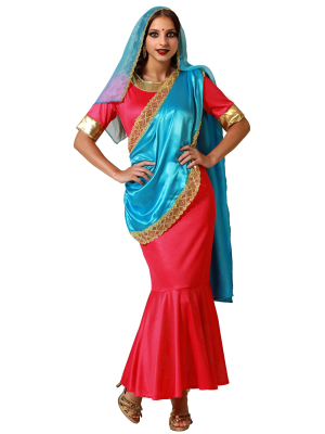Disfraz De Hindu Rosa y Azul Mujer - Disfraces de Hindu - Disfraces de Paises para Mujer