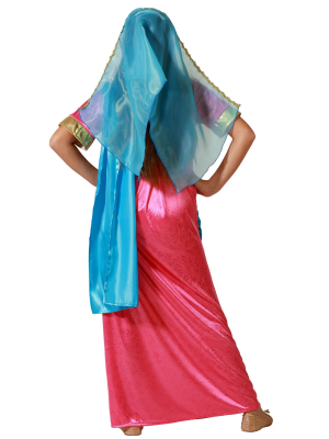 Disfraz De Hindu Rosa y Azul Niña - Disfraces de Hindu - Disfraces de Arabe para Niña