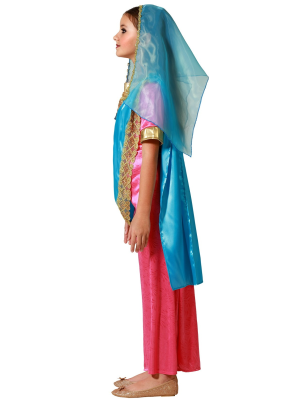 Disfraz De Hindu Rosa y Azul Niña - Disfraces de Hindu - Disfraces de Arabe para Niña