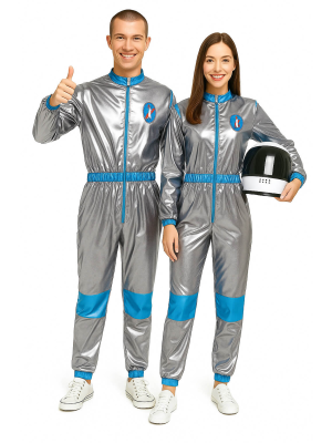 Disfraz De Astronautas plata Hombre y mujer - Disfraces en pareja Galacticos del Espacio