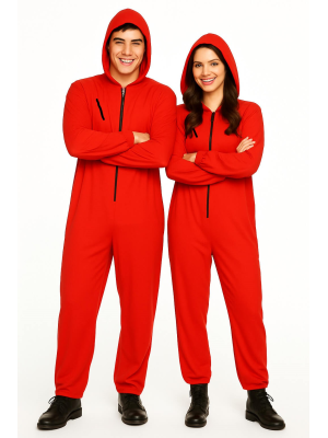Disfraz De Juego del Calamar Hombre y mujer - Disfraces pareja buzo rojo Casa de Papel
