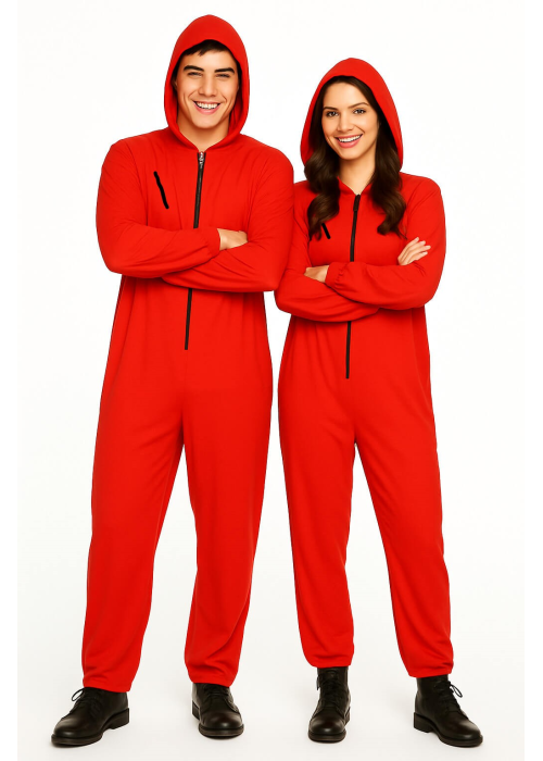 Disfraz De Juego del Calamar Hombre y mujer - Disfraces pareja buzo rojo Casa de Papel