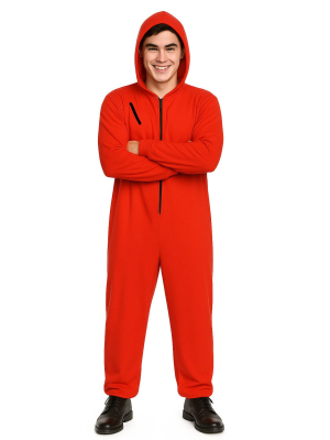 Disfraz De Juego del Calamar Hombre  - Disfraces buzo rojo Casa de Papel chico