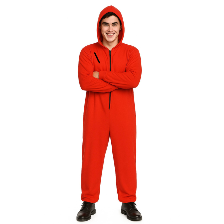 Disfraz De Juego del Calamar Hombre  - Disfraces buzo rojo Casa de Papel chico