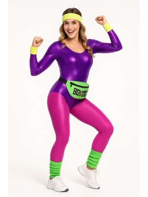 Disfraz De Gimnasta Aerobic Morado Mujer- Disfraces Despedidas De Soltera - Disfraces despedida Soltera - Los mas vendidos
