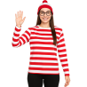 Camiseta De Rayas Roja Y Blanca mujer - Disfraces de Wally
