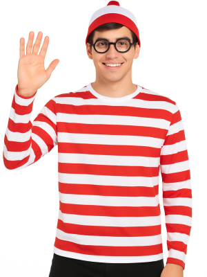 Camiseta De Rayas Roja Y Blanca hombre y mujer - Disfraces de Wally