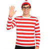 Camiseta De Rayas Roja Y Blanca hombre - Disfraces de Wally