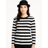 Camiseta De Rayas Negra Y Blanca adulto - Disfraces mimo mujer