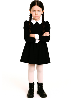 Disfraz de Miércoles para Niña - Disfraces de la Familia Addams