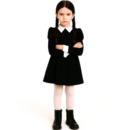Disfraz de Miércoles para Niña - Disfraces de la Familia Addams