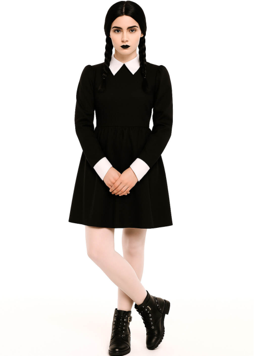 Disfraz de Miércoles para Mujer - Disfraces de la Familia Addams