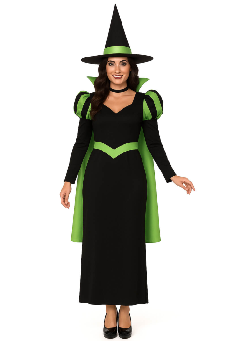 Disfraz De Bruja Capa Verde