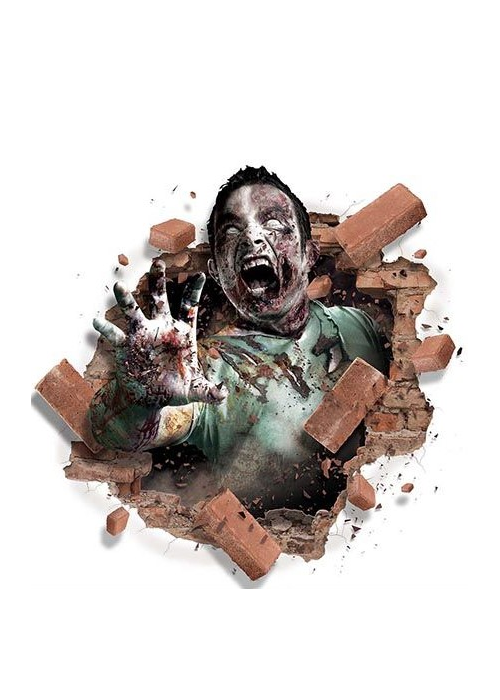 Poster Adhesivo Zombie Ladrillos 70x80cm - Cuadros, Siluetas y Posters