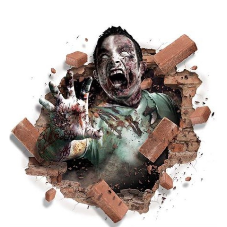 Poster Adhesivo Zombie Ladrillos 70x80cm - Cuadros, Siluetas y Posters
