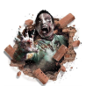 Poster Adhesivo Zombie Ladrillos 70x80cm - Cuadros, Siluetas y Posters