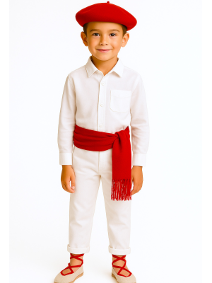 Traje Dantzari Blanco Niño - Euskal Jantziak