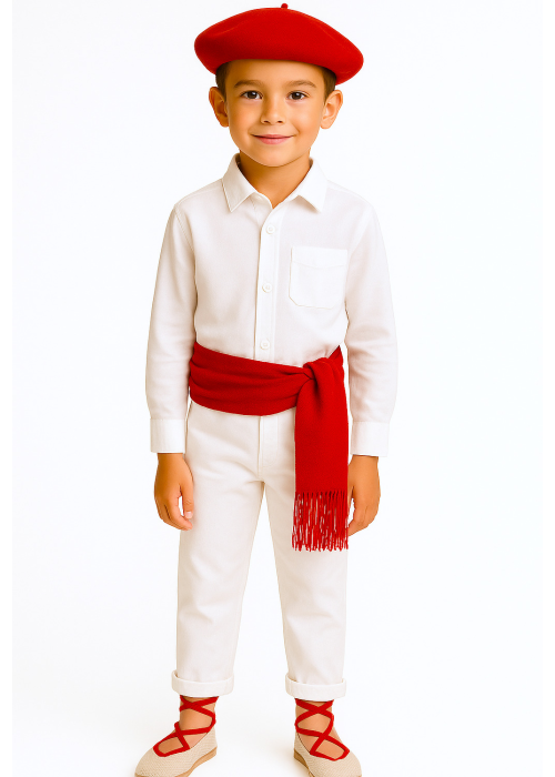 Traje Dantzari Blanco Niño - Euskal Jantziak