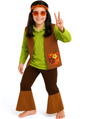 Disfraz De Hippie Verde Infantil - Disfraces años 60-70 Hippies