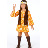 Disfraz De Hippie Naranja Niña - Disfraces años 60-70 Hippies