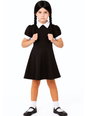 Disfraz de Miércoles para Niña - Disfraces de la Familia Addams