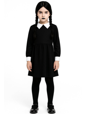 Disfraz de Miércoles Deluxe para Niña - Disfraces de la Familia Addams