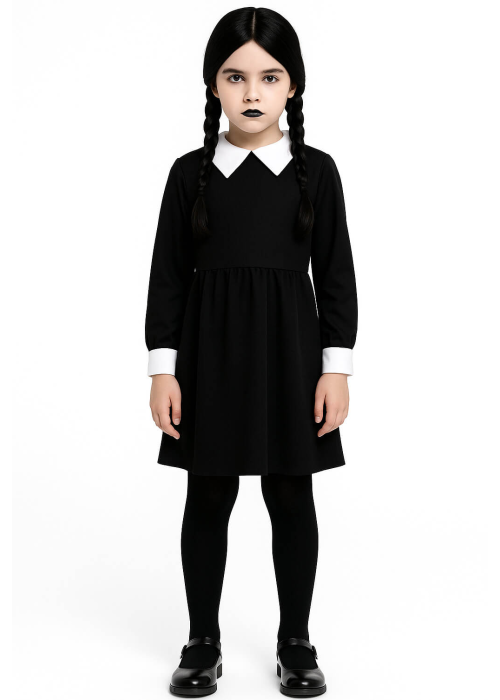 Disfraz de Miércoles Deluxe para Niña - Disfraces de la Familia Addams