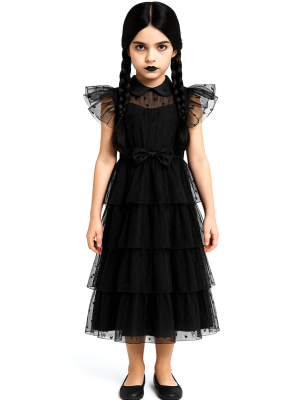 Disfraz de Miércoles Baile Niña - Disfraces de la Familia Addams