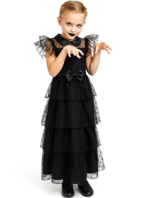 Disfraz de Miércoles Baile Niña - Disfraces de la Familia Addams