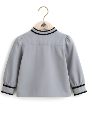 Blusa Hilandera Aldeana Gris Bebe - Camisa trajes regionales vascos