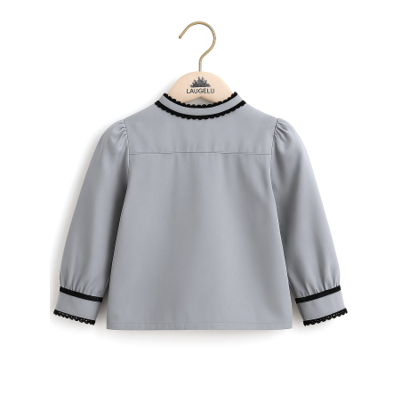 Blusa Hilandera Aldeana Gris Bebe - Camisa trajes tradicionales vascos