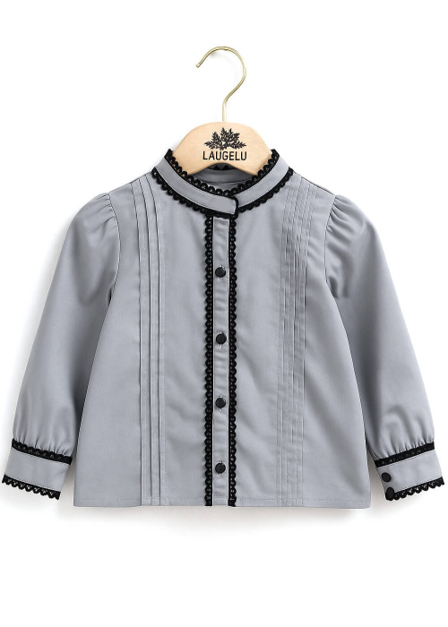 Blusa Hilandera Aldeana Gris Bebe - Camisa trajes regionales vascos