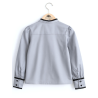 Blusa Hilandera aldeana Gris Niña - Camisa trajes tradicionales vascos infantil